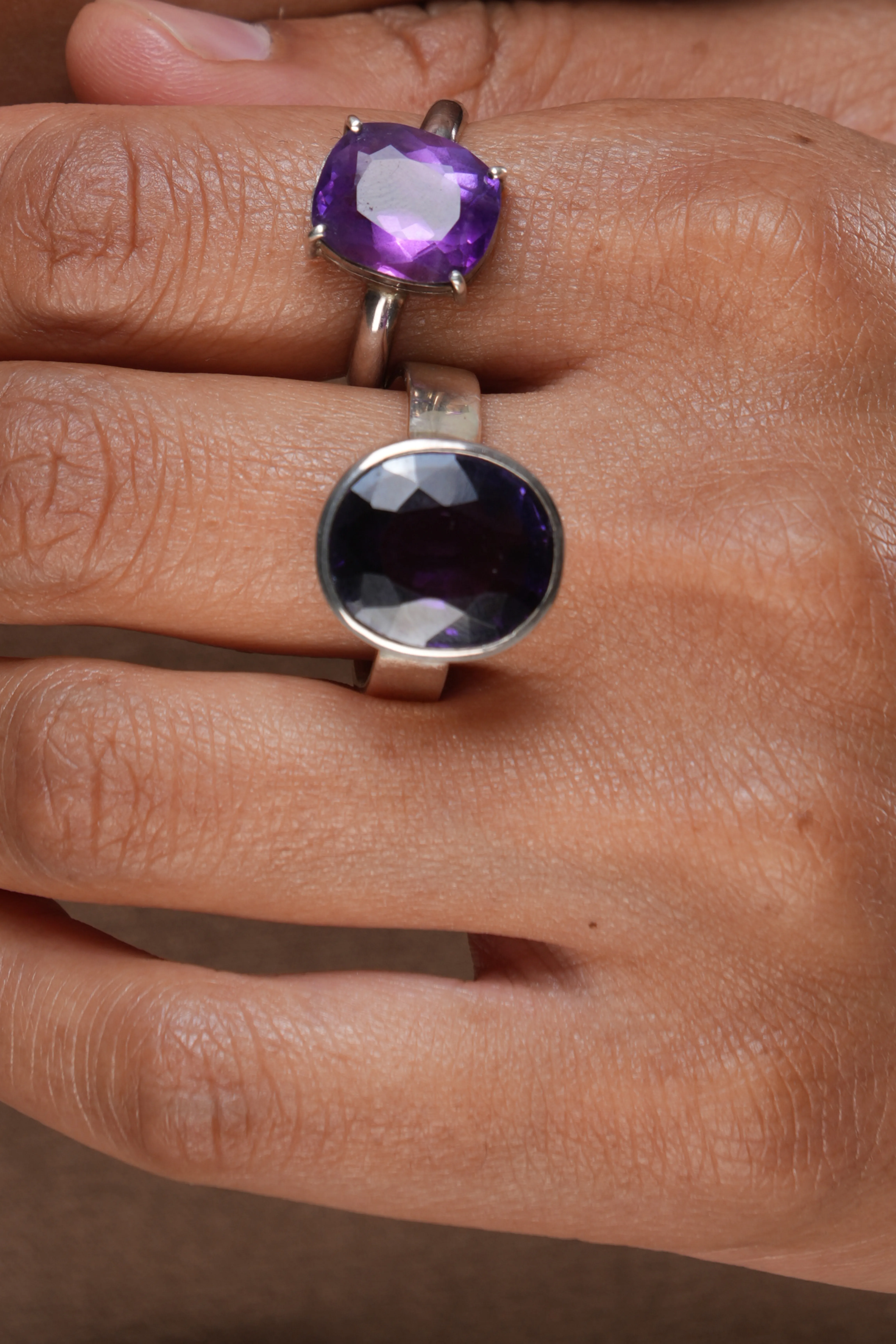 Amethyst Bezel Setting (Circle) Ring