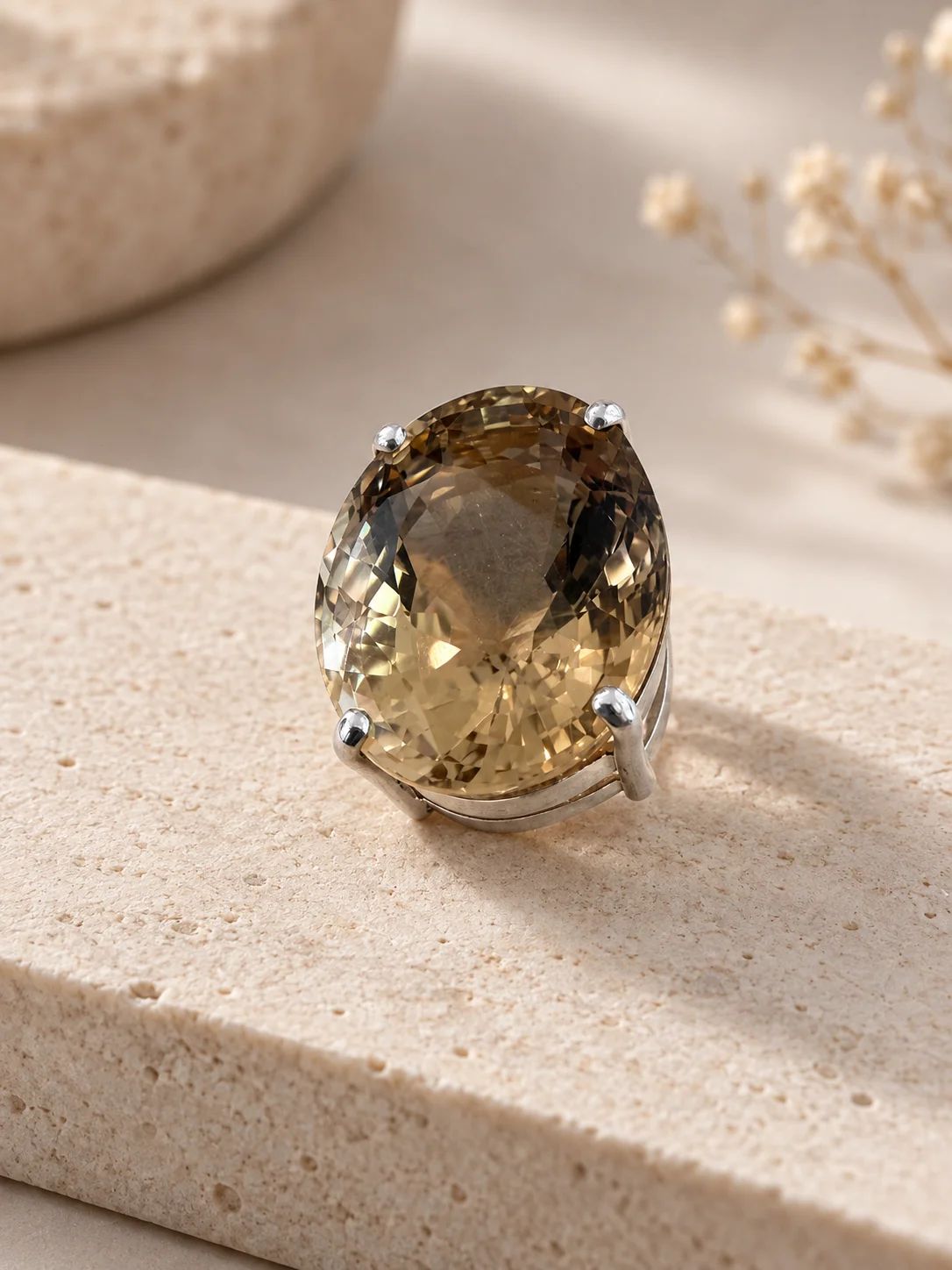 Liquid Honey Citrine Statement Pendant - Odyssey by Silver