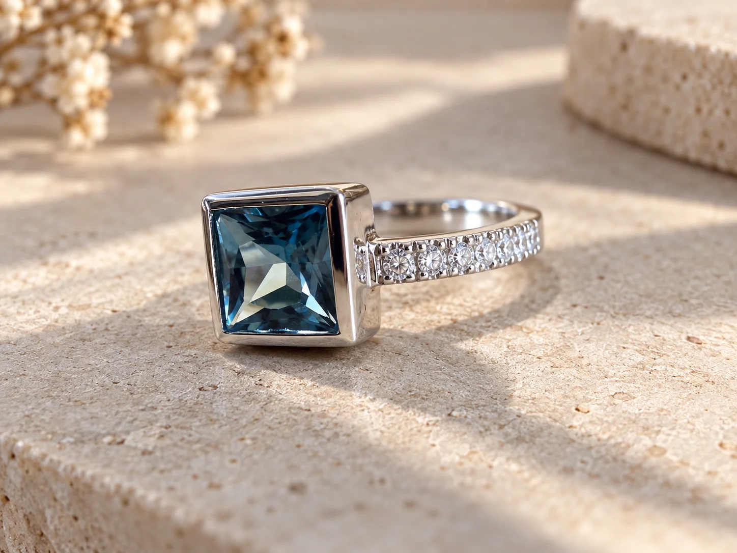 Topaz Square Ring - Odyssey by Silver